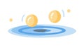 Spheres Bouncing on Water, Physics Motion Illustration, vector design Generative AI Royalty Free Stock Photo