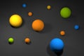 Spheres colors 3d render background abstract Royalty Free Stock Photo