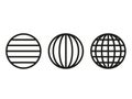 Spheres globe earth grid, horizontally and vertically, latitude and longitude Royalty Free Stock Photo