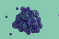 Spheres with the textured surface, random distributed, 3d rendering Royalty Free Stock Photo