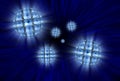 Spheres with video screens showing eyes in a vortex Royalty Free Stock Photo