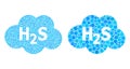 Spheric Dot Hydrogen Sulfide Cloud Icon Collage