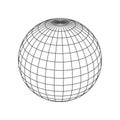 Spherical ball globe low poly line geometric shape Royalty Free Stock Photo