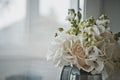 Spherical bouquet of white flowers 7773. Royalty Free Stock Photo
