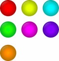 Spherical Buttons seven colors for website