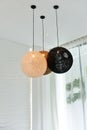 Spherical chandelier in living room