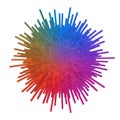 A spherical 3D geometric structure composed of numerous elongated rectangular