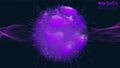Spherical data cloud visualization. 3D big data scientific processing. Futuristic HUD or UI mainframe screen