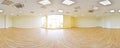 Spherical 360 degrees panorama projection, panorama in interior empty room in modern flat apartments. Royalty Free Stock Photo