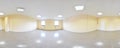 Spherical 360 degrees panorama projection, panorama in interior empty room in modern flat apartments. Royalty Free Stock Photo