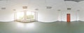 Spherical 360 degrees panorama projection, panorama in interior empty room in modern flat apartments. Royalty Free Stock Photo