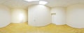 Spherical 360 degrees panorama projection, panorama in interior empty room in modern flat apartments. Royalty Free Stock Photo