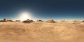 Spherical 360 degrees seamless panorama with a desert landscape Royalty Free Stock Photo