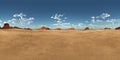 Spherical 360 degrees seamless panorama with a desert landscape