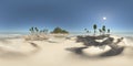 Spherical 360 degrees seamless panorama with a lonely island Royalty Free Stock Photo