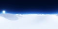 Spherical 360 degrees seamless panorama with a snow desert