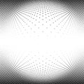 Spherical distortion halftone dots element. Orb, ball deform on bulge, bump speckles, polka-dots and screentone.Pointillist,