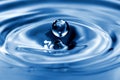 Spherical drop of water right before impact Royalty Free Stock Photo