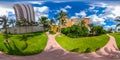 360 spherical equirectangular photo Sunny Isles Beach access pathway to ocean