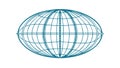 Spherical Global Grid in Light Blue, vector design Generative AI Royalty Free Stock Photo