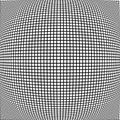 Spherical, globe circular distort effect pattern. Curved bulge, protrude warp effect. Convex globular, extrusion, bump deformation