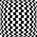 Spherical, globe circular distort effect pattern. Curved bulge, protrude warp effect. Convex globular, extrusion, bump deformation