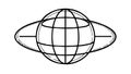 Spherical Globe World Outline Icon, vector design Generative AI Royalty Free Stock Photo