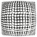 Spherical grid pattern. Curved mesh design. Globe network structure. Vector dimensional framework Royalty Free Stock Photo