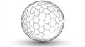 Spherical Hexagon Mesh Abstract geometric design hexagonal pattern spherical structure network visualization 3D model Royalty Free Stock Photo