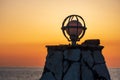 Spherical lamp illuminator on a sunset background