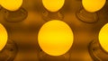 Spherical light bulbs with yellow lighting