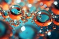 Spherical Macro water bubbles. Generate Ai Royalty Free Stock Photo