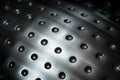 Spherical metal surface background with holes Royalty Free Stock Photo