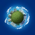 Spherical modern abstract city Royalty Free Stock Photo