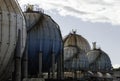 Spherical Natural Gas Tank in the Petrochemical Industry in daylight, Gijon, Asturias, Spain