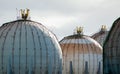 Spherical Natural Gas Tank in the Petrochemical Industry in daylight, Gijon, Asturias, Spain