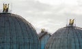 Spherical Natural Gas Tank in the Petrochemical Industry in daylight, Gijon, Asturias, Spain