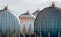 Spherical Natural Gas Tank in the Petrochemical Industry in daylight, Gijon, Asturias, Spain