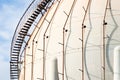 Spherical Natural Gas Tank in the Petrochemical Industry in daylight, Gijon, Asturias, Spain