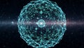 Of a spherical network structure featuring interconnected points forming Royalty Free Stock Photo