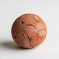 A spherical object with a cracked textured surface reminiscent of dry arid soil Royalty Free Stock Photo
