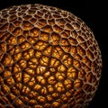 A spherical object with a honeycomb-like texture glows from within. The surface is Royalty Free Stock Photo