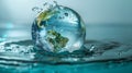 A spherical object made of ice floats in the water Royalty Free Stock Photo