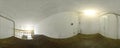 Spherical panorama inside abandoned old dirty corridor room in building. Full 360 by 180 degree in equirectangular projection. Royalty Free Stock Photo