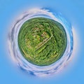 Spherical panorama of nature landscape. Little planet panorana Royalty Free Stock Photo