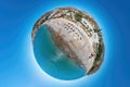 Spherical panorama of Pissouri beach. Limassol District, Cyprus
