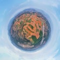 Spherical panorama of the yunnan red land landscape Royalty Free Stock Photo