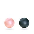 Spherical pearls of different colors. Vector set. eps 10 Royalty Free Stock Photo