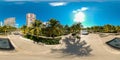 360 spherical photo Miami Beach South Pointe Park colorful scene Royalty Free Stock Photo