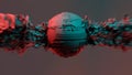Spherical science fiction object with abstract elements pierced through Royalty Free Stock Photo